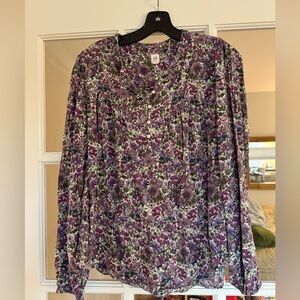 GAP Purple Floral Blouse